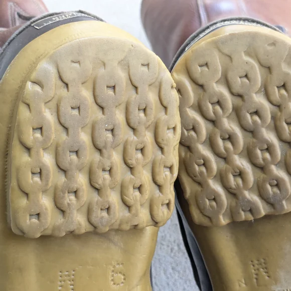 L.L. Bean Duck Boots Men 9 M Btown Leather Rubber - Picture 13 of 16